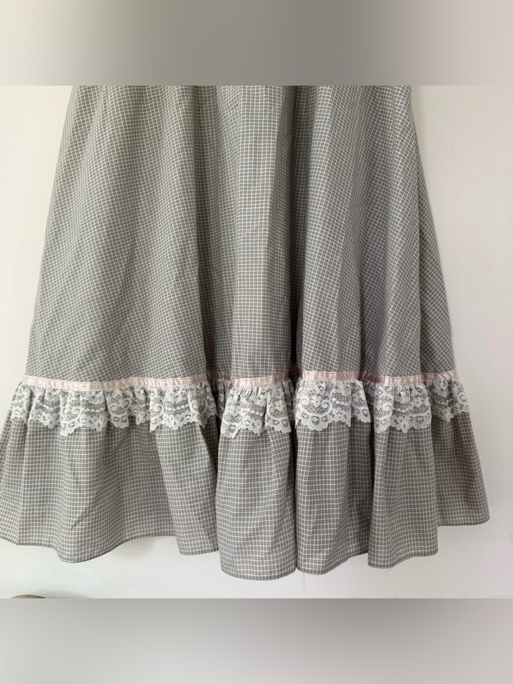 Vintage Gunne Sax Style Prairie Lace Up Maxi Dress Romantic Cottage Embroidered - Picture 3 of 8